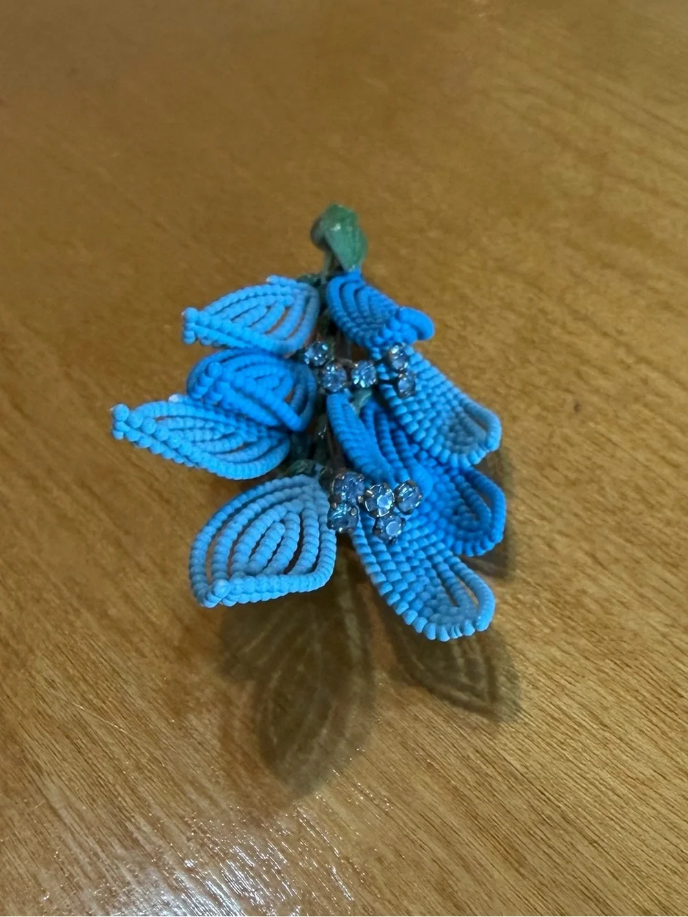 Lisner Blue Leaf Brooch - Women Jewelry